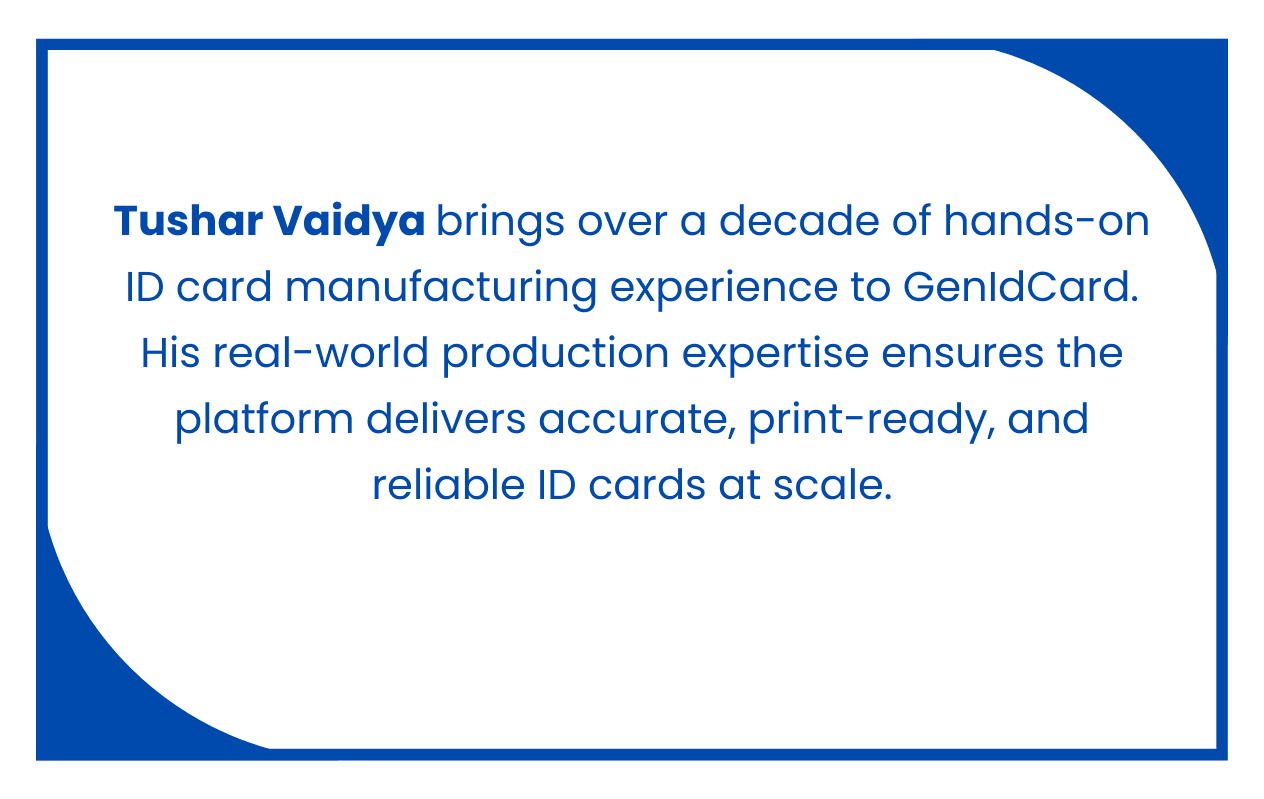 Tushar Vaidya - ID Card Back